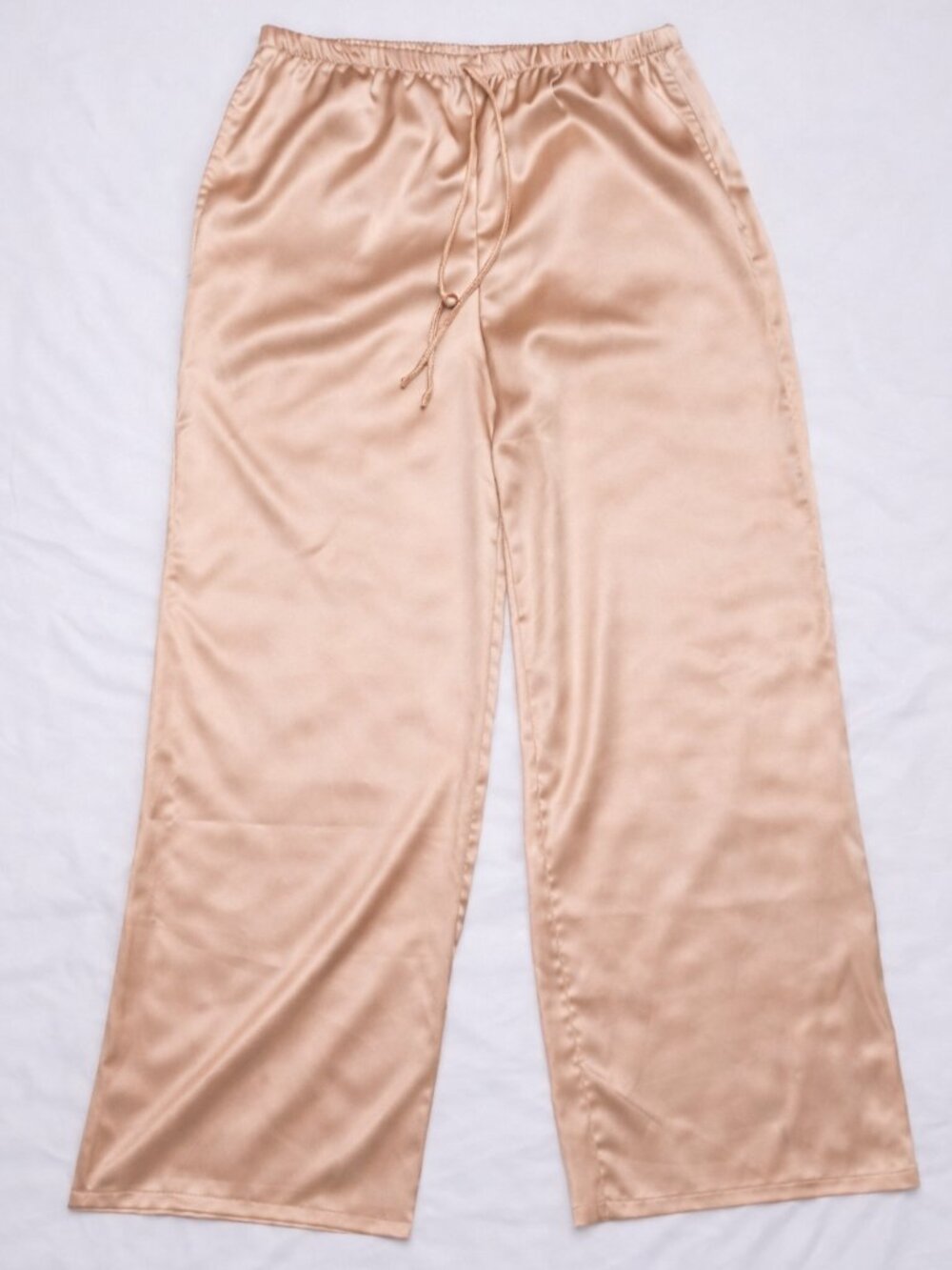 Ripe Satin Wide Leg Lounge Pants | Blush Pink | Size L